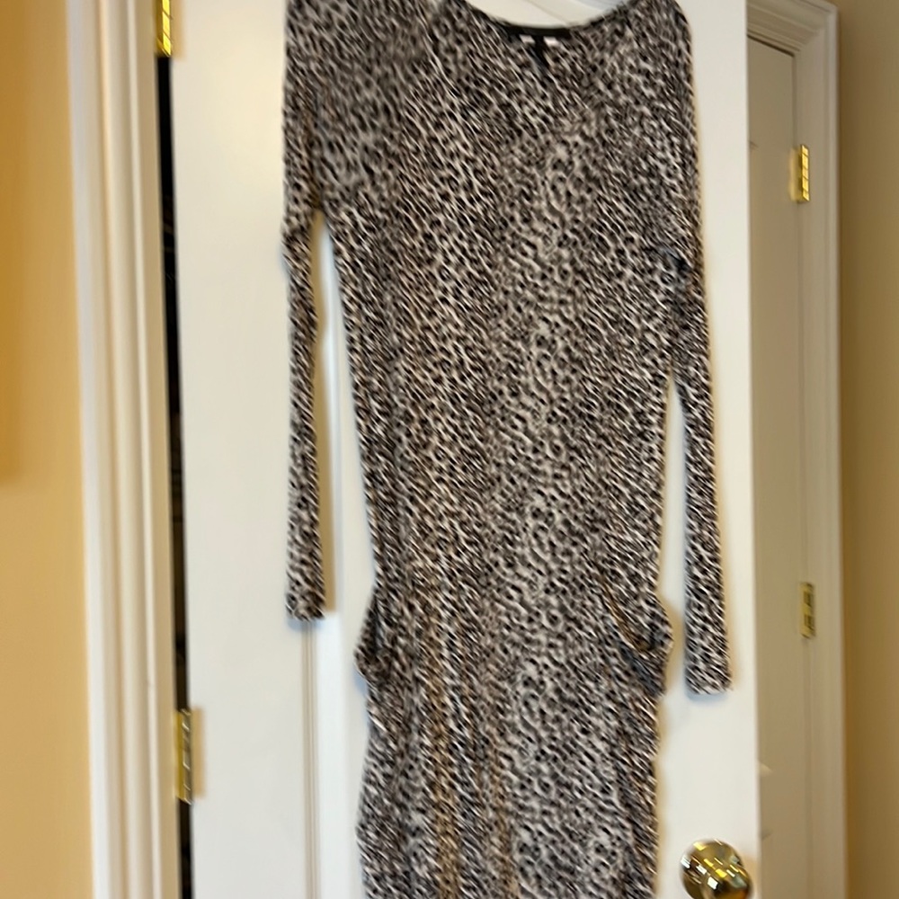 Leopard print long sleeve dress